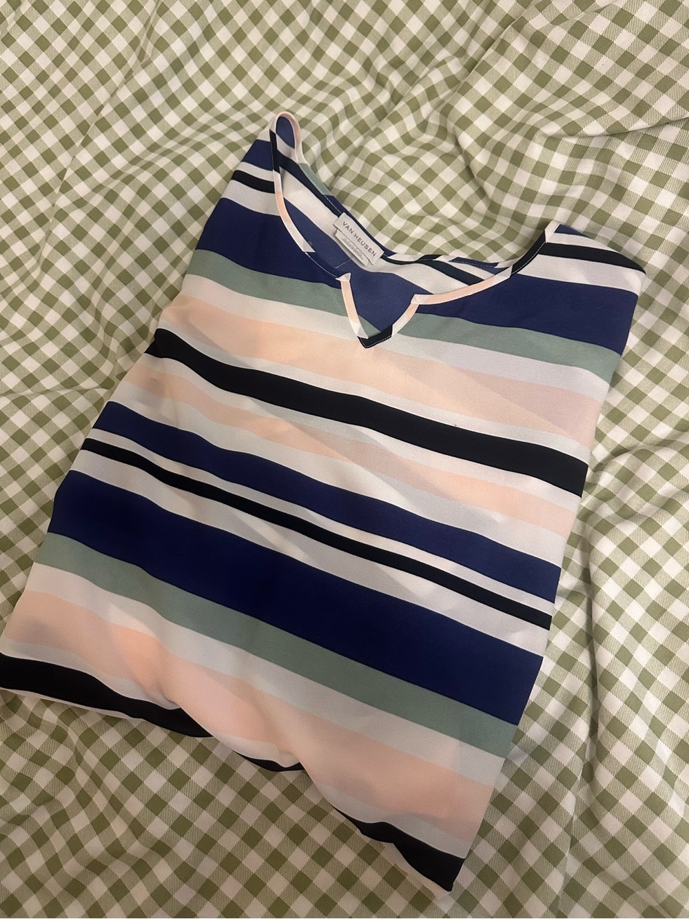 Van Heusen Striped V-Neck Blouse